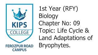 Life Cycle amp Land Adaptations of Bryophytes  1st Year Biology  Chapter No 09 [upl. by Atterys271]