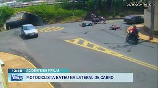 Acidente em Piraju motociclista bateu na lateral de carro [upl. by Joelle]