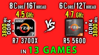 Ryzen 7 3700x vs Ryzen 5 5600 OC Test in 13 Games or R5 5600x vs R7 3700x [upl. by Leissam]