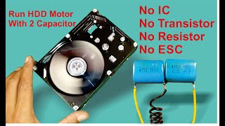 Run HDD Motor with Capacitor  BLDC Motor  Hard Drive Motor  Brushless Motor without ESC [upl. by Bright]