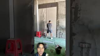 Keramik di dinding tiles construction painting art shortsvideo [upl. by Einolem615]