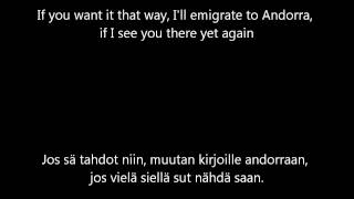 Jippu amp Samuli Edelmann  Jos sä tahdot niin English amp Finnish lyrics [upl. by Mahmud]