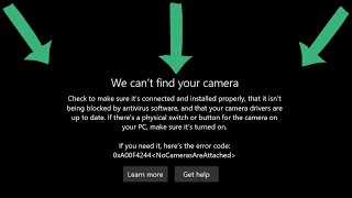 Fix we cant find your camera error code 0xa00f4244 NoCamerasAreAttached windows 11 [upl. by Isle]