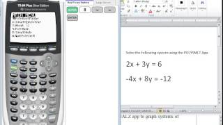 TI84 Tutorial Solving systems of Equations with the PolysmltApp [upl. by Nereids765]