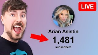 Arian Asistin Live Sub Count after MrBeast Shoutout [upl. by Suoinuj77]