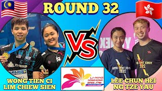 R32🇲🇾Wong Tien CiLim Chiew Sien VS 🇭🇰Lee Chun HeiNg Tze Yau🔥💪‼️hongkongopen2024 [upl. by Acirrej]