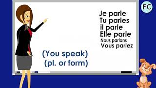 Le Verbe Parler au Présent  To speaktalk Present Tense  French Conjugation [upl. by Ettenel]