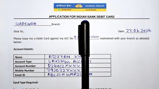 Indian Bank Debit Card Application Form Fill Up 2024  Indian Bank New Debit Card Form  Indian Bank [upl. by Drandell]