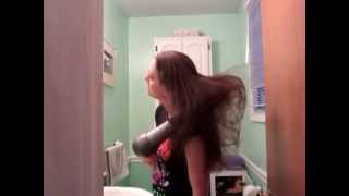 My Wifes Hair  Slow Motion with Blow Dryer [upl. by Earahc]