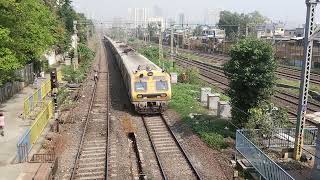 the slow local train Mumbai railway platform running train video in the before railway station [upl. by Halverson]