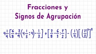 Operaciones con fracciones y signos de agrupación [upl. by Bess284]