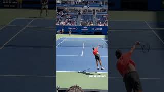 Alcaraz puts away a couple of easy volleys in practice with Khachanov 🔥 [upl. by Ailekat]