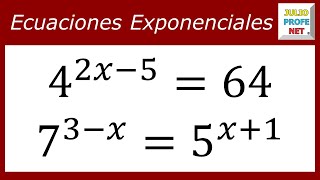 Ecuaciones exponenciales  Ej 1 y 2 [upl. by Marienthal293]