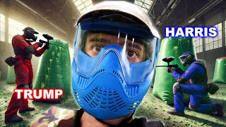 I Got Trump And Kamala Supporters To Paintball Fight [upl. by Aicined]