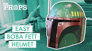 Easy Cardboard BOBA FETT Helmet  DIY Props FREE TEMPLATES [upl. by Ahsikan]