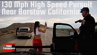 130 Mph High Speed Pursuit Near Barstow California [upl. by Mcallister]