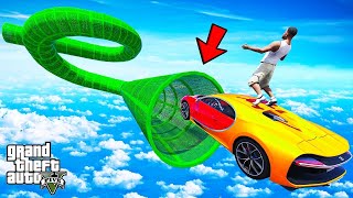 FRANKLIN TRIED IMPOSSIBLE LONGEST CURVY LOOP PARKOUR RAMP CHALLENGE GTA 5  SHINCHAN and CHOP [upl. by Mercuri530]