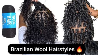 🔥DIFFERENT HAIRSTYLES YOU SHOULD TRY USING BRAZILIAN WOOL FOR PASSION TWIST  DISTRESSED LOCS [upl. by Enirbas]