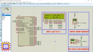 PIC16F877 HIH5030 ampamp TMP36 Temperature and Humidity Sensors  Proteus Simulation [upl. by Russom]