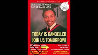 Due to unforeseen circumstances tonight’s bible study is cancelled Join tomorrow at CFM Toronto [upl. by Aicirtap441]