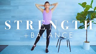 10 Exercises for Strength amp Balance for Seniors  30 minute Osteoporosis Friendly Workout [upl. by Annaiuq909]