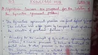 Part38 Algorithm Process are proposed for the solution of Byzantine Agreement Problem [upl. by Andri]