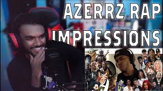 HES BACK Azerrz Hit Rap Songs in Voice Impressions 3 REACTION [upl. by Ayocat]