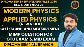 MODERN PHYSICS AND APPLIED PHYSICS UNIT 1 MIMP QUESTION  SEM 1 PHYSICS MIMP QUESTION FOR GTU gtu [upl. by Zeeba]