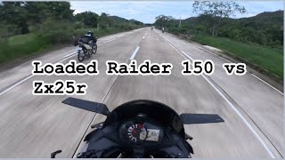 Loaded Raider 150 vs Kawasaki Zx25r Mamaw ng Raider [upl. by Neill]