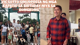 VIC SOTTO SINURPRESA NG MGA KAPATID SA BIRTHDAY NIYA SA HONGKONG  VIC NAPAIYAK [upl. by Seerdi]