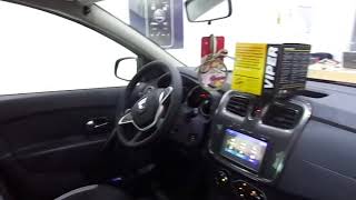 Sistem de alarma Viper cu functie pornire motor  Dacia Sandero [upl. by Aieka547]