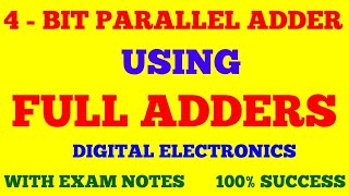 4 BIT PARALLEL ADDER  DIGITAL ELECTRONICS  WITH EXAM NOTES [upl. by Pacorro944]