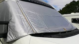 Fitting silver screens to a motorhome Motorhome windscreen covers to stop condensation [upl. by Enelahs]