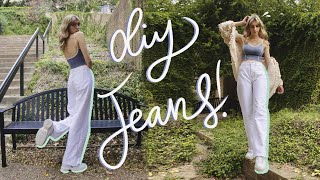 DIY Jeans  Pattern Available  Sewing Denim Pants From Scratch yes they have super big pockets 👀 [upl. by Yelir]