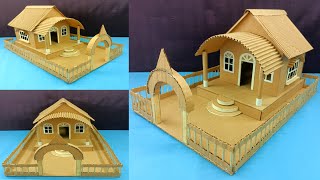 Easy And Beautiful Cardboard House Making  Simple Cardboard House Design  Diy Cardboard House [upl. by Ecar]