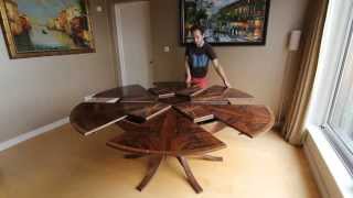 Expanding Circular Dining Table in Walnut [upl. by Htirehc]