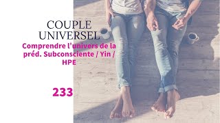 COUPLE UNIVERSEL  233  Lunivers de la prédominante Subconsciente  Yin  HPE avant la réunion [upl. by Ayouqes459]