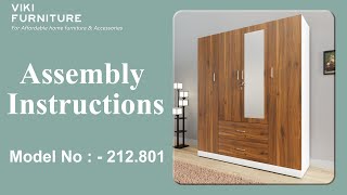 VikiFurniture 4 Door Wardrobe Assembly Instruction Video  Model212801 [upl. by Base783]