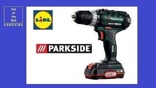 Parkside Cordless Drill  driver PABS 20Li C3 UNBOXING Lidl Liion 20V 20Ah [upl. by Hsevahb441]