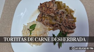 TORTITAS DE CARNE DE RES DESHEBRADA CON TOMATE VERDE Y CEBOLLAa mi estilo [upl. by Eniale]