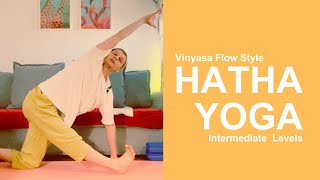 🌅 Morning Hatha Yoga for Intermediate Level  Vinyasa Flow Style 🧘‍♀️ [upl. by Pietje]