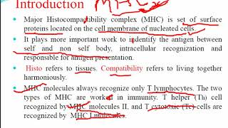 Lecture 20AMHC Major Histocompatibility complex [upl. by Sabino371]