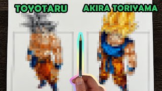 Drawing Goku Ultra Instinct Super Saiyan in 2 Styles  Akira Toriyama and Toyotaro [upl. by Aitan404]