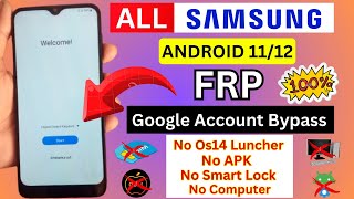 All Samsung Android 1112 Frp Bypass  No OS14 Launcher ❌ No Apk  Google Account Bypass  Easy Way [upl. by Datnow]