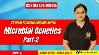 MPC61 Part2 Microbial Genetics  Genetics  Most important topics CSIR NET Life Science 2024 [upl. by Anibas]