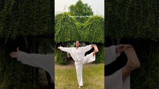 One leg up in standing yoga pose sitting yogapose yogaurmi shortvideo youtubeshorts shorts [upl. by Nodarse]