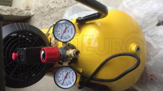 Funzionamento del compressore elettrico carrellato Stanley DV2 4001050 motore 3HP [upl. by Eltsirhc]