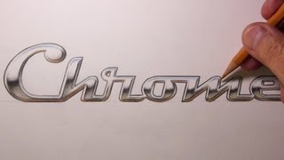 Drawing Time Lapse Chrome Lettering [upl. by Ellehcit]