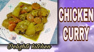 Chicken Curry  how to cook chicken curry  delights kitchen [upl. by Etteyniv136]