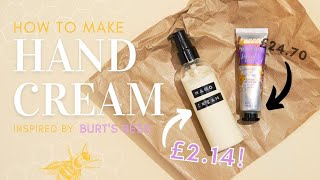 How to make Hand Cream  Inspired by Burts Bees 🐝 [upl. by Asamot]